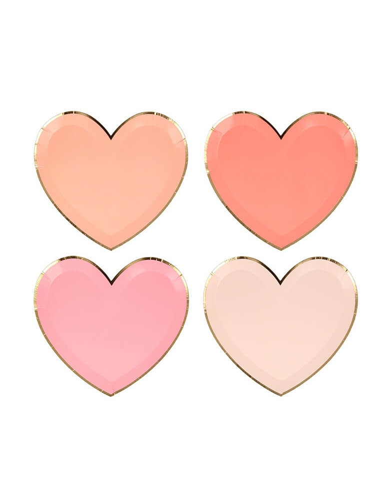 Pink Tone Small Heart Plates (Set of 8) – Momo Party