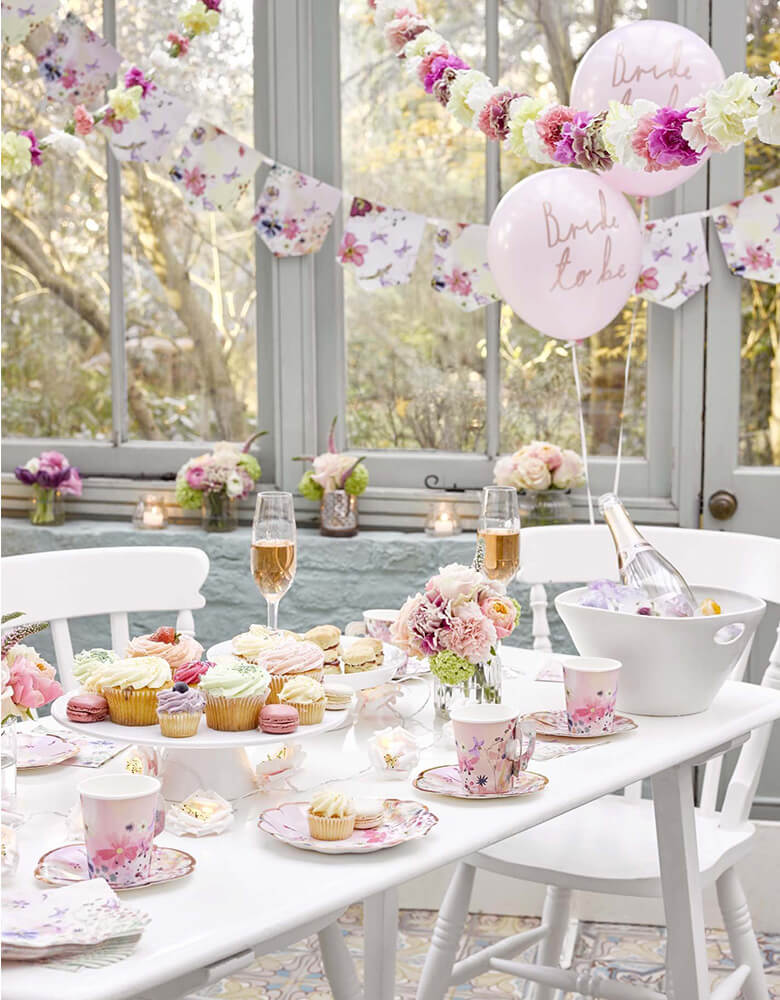 Talking Tables Blossom Girls Party Supplies in a beautiful bridal shower 