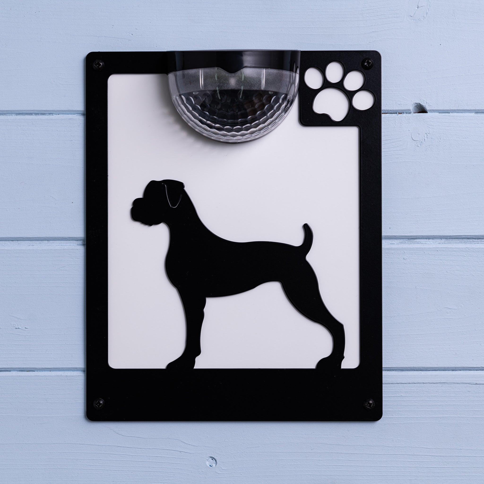 Boxer Dog Solar Wall Plaque