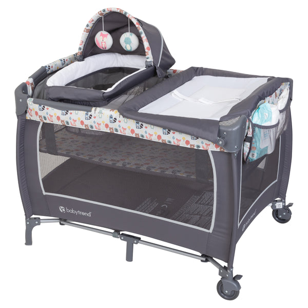 Forest Breeze Video Xxx - Baby Trend Lil' Snoozeâ„¢ Deluxe II Nursery Center Playard | Forest Party  Grey | Walmart Exclusive