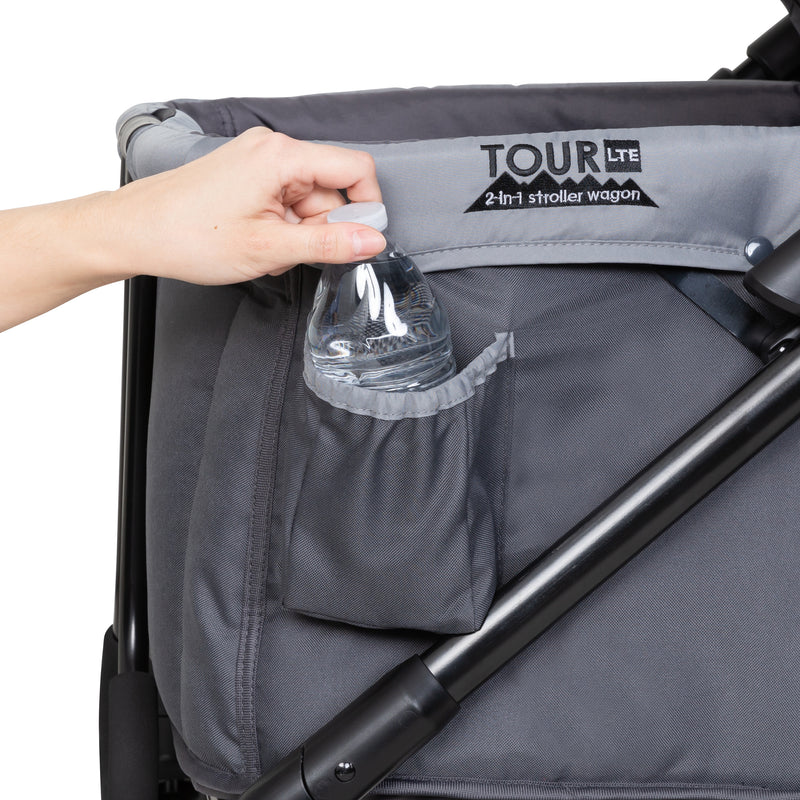 Baby Trend Tour LTE 2-in-1 Stroller Wagon has side pocket for extra storage