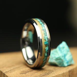 Oak and Turquoise ring