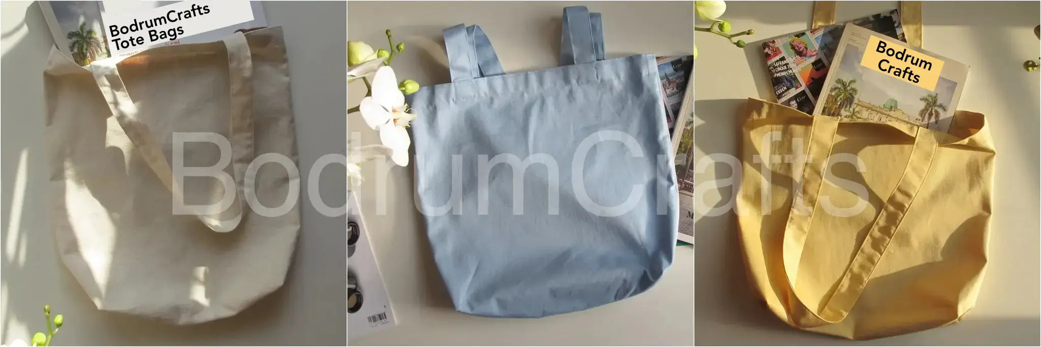 Blank Canvas Cotton Tote Bags Wholesale with No Minimum Quantity