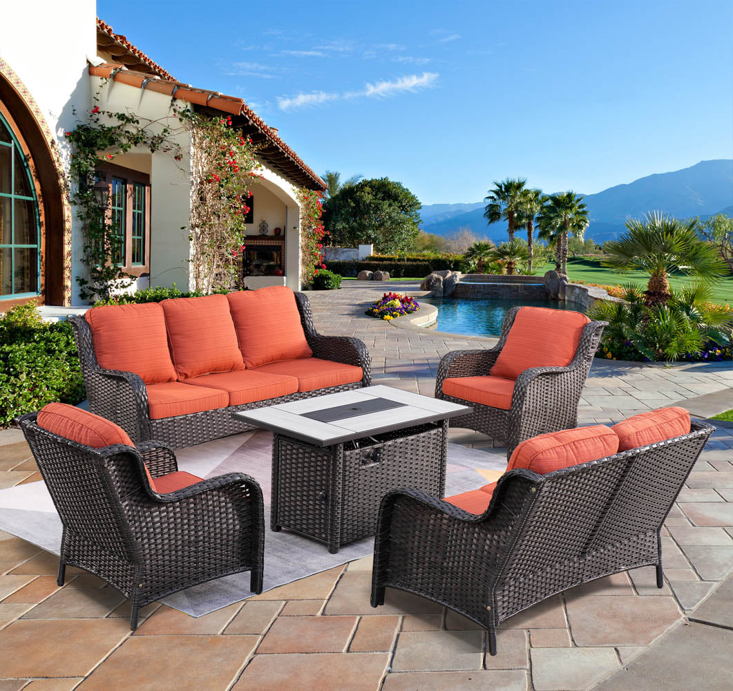 9 x 9 inch Home Décor Outdoor - Capri - Solid Calypso - Orange