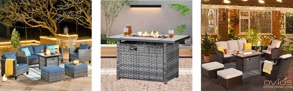 Patio Fire Pit Table or Side Tables
