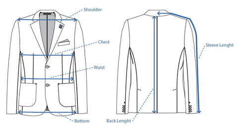 Au Noir Size Chart - Blazers – Men Fashion