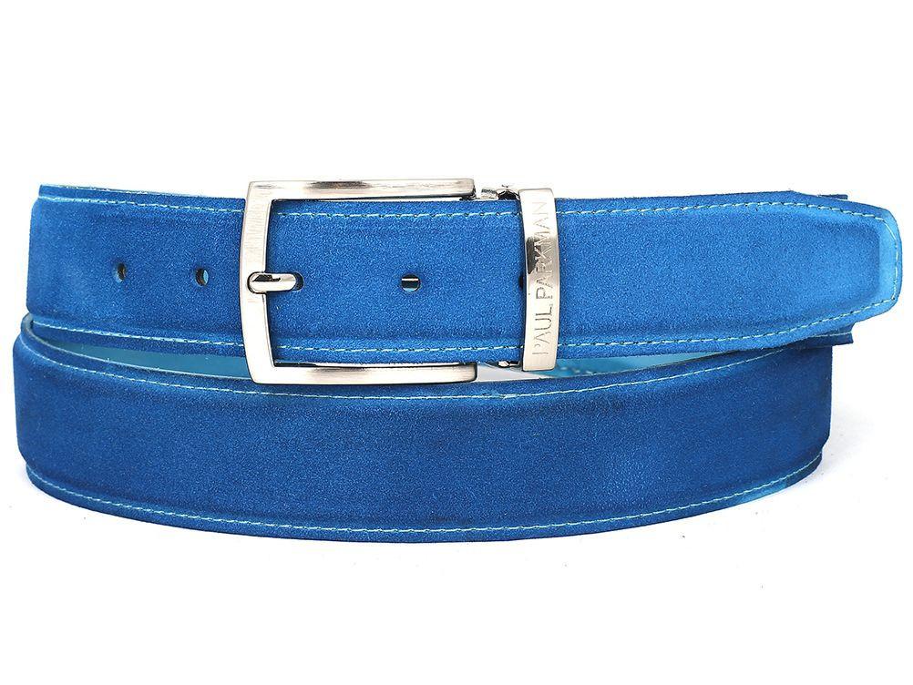 PAUL PARKMAN Men's Blue Suede Belt (ID#B06-BLU) – Men Fashion