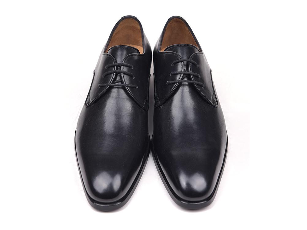 Paul Parkman Men's Black Leather Derby Shoes (ID#34DR-BLK) – Men Fashion