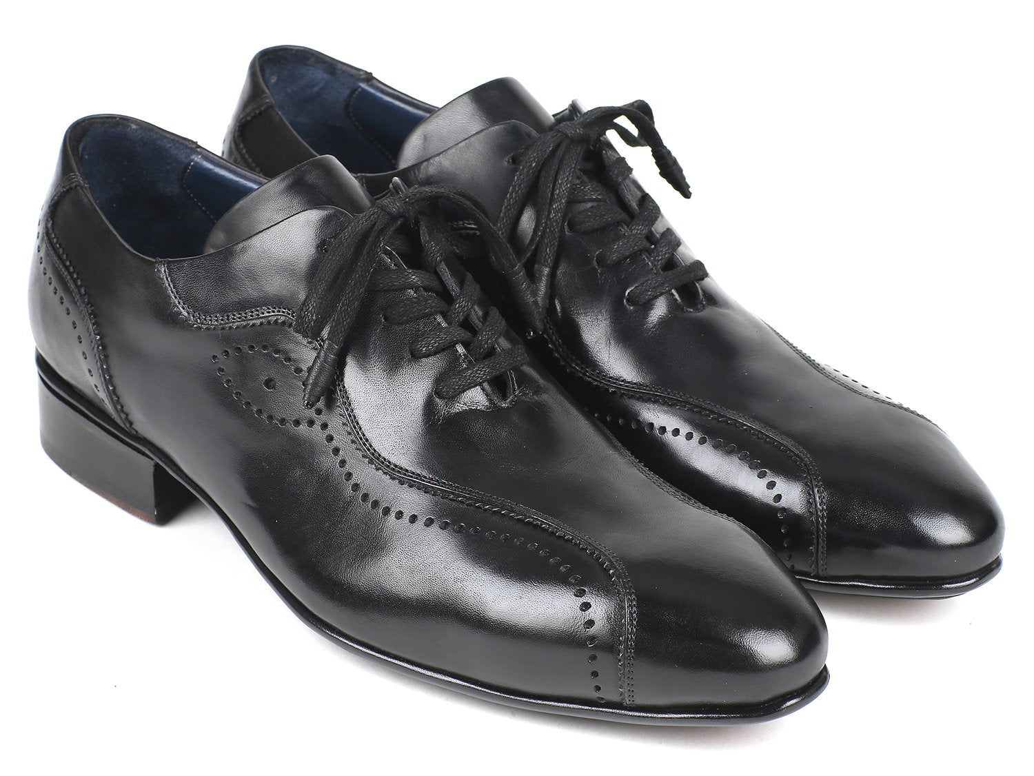 Paul Parkman Handmade Lace-Up Casual Shoes For Men Black (ID#84654-BLK ...