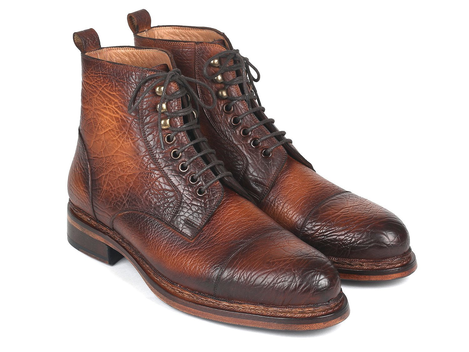 burnished leather boots