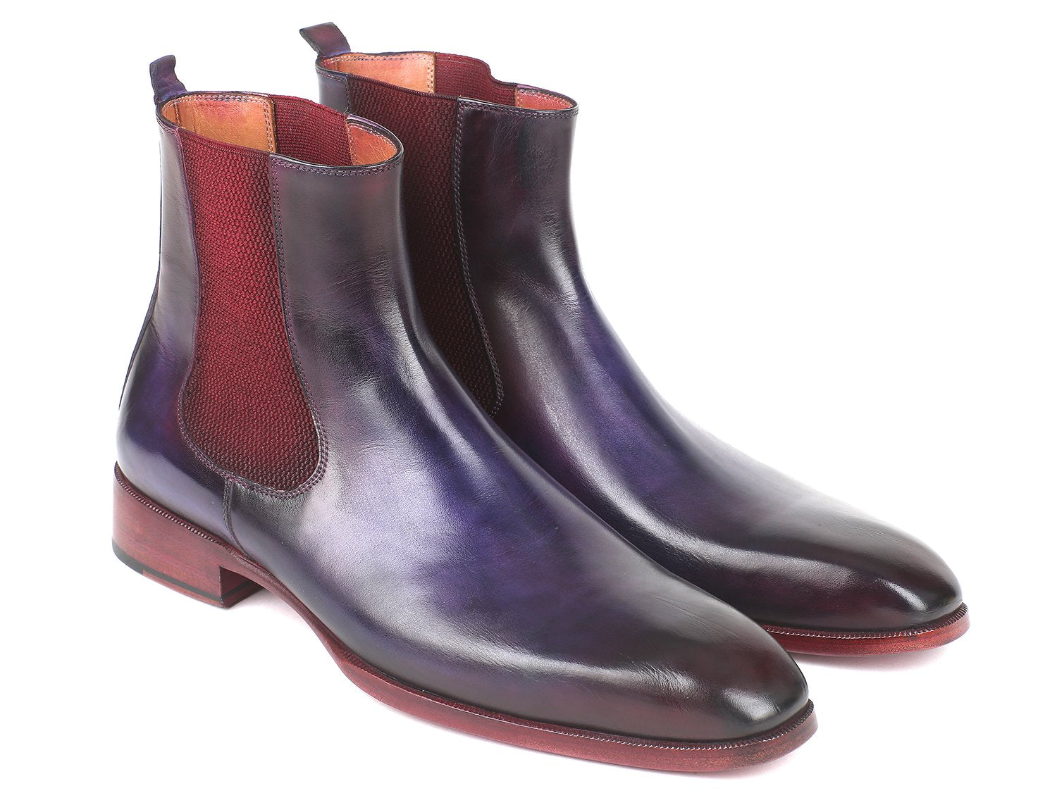 purple chelsea boots