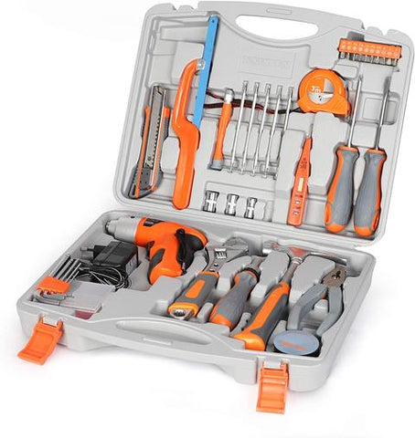 Home Kitchen Repair Tool Kit Tool Box for Home, General Household Kit with Plastic Storage Case, 33PCS
