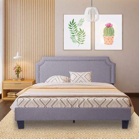 54" Upholstered Full Size Bed Frame