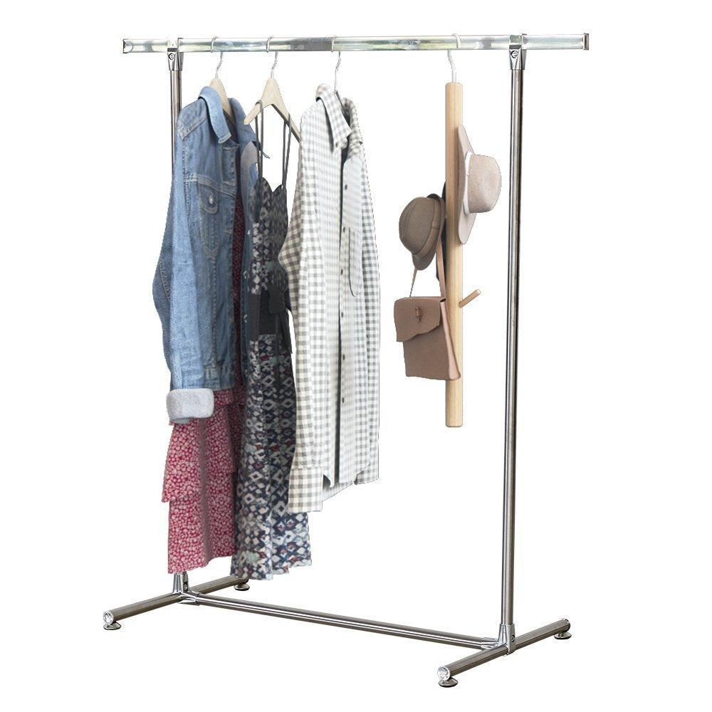 Heavy Duty Stainless Steel Single Rail Clothes Rack Free Standing ...