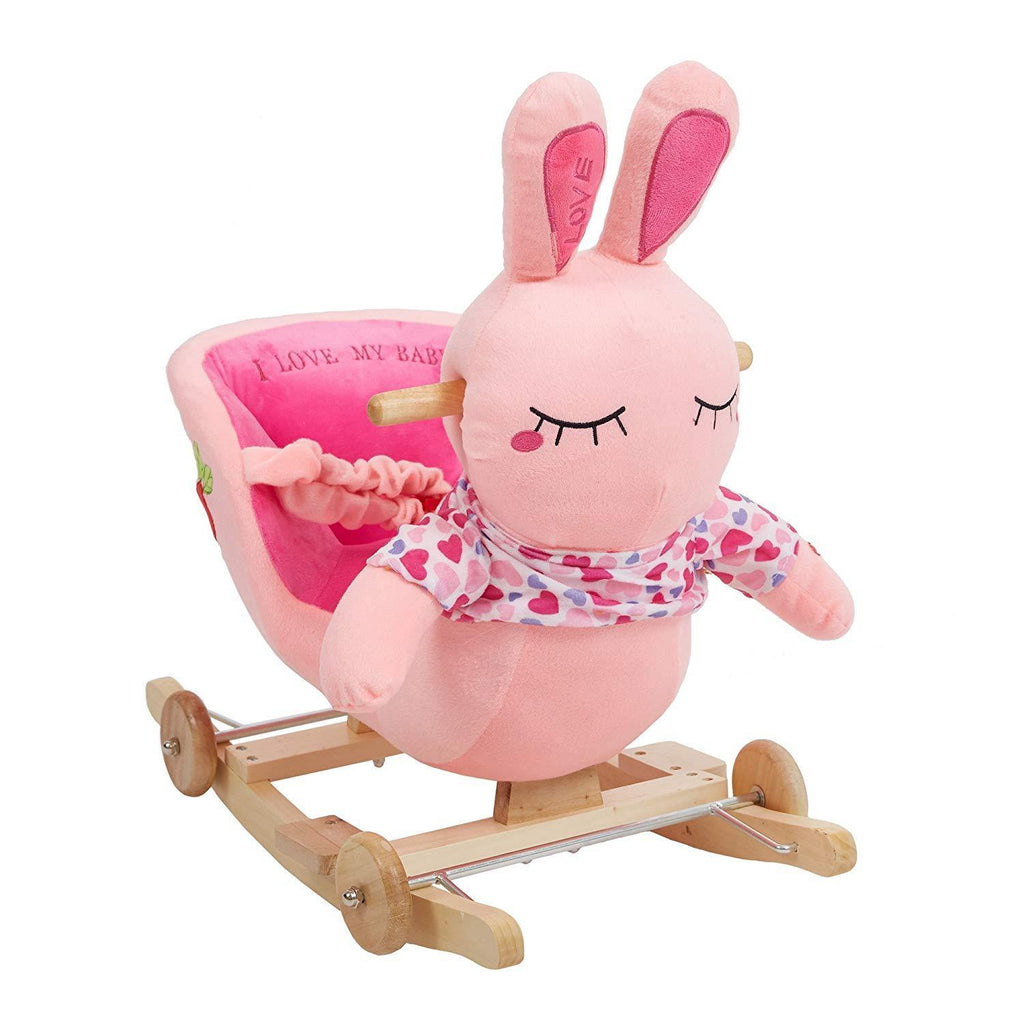 Toddler Rocking Horse Wooden Plush Rocking Chair 2 In 1 Rocker And Str Bosonshop