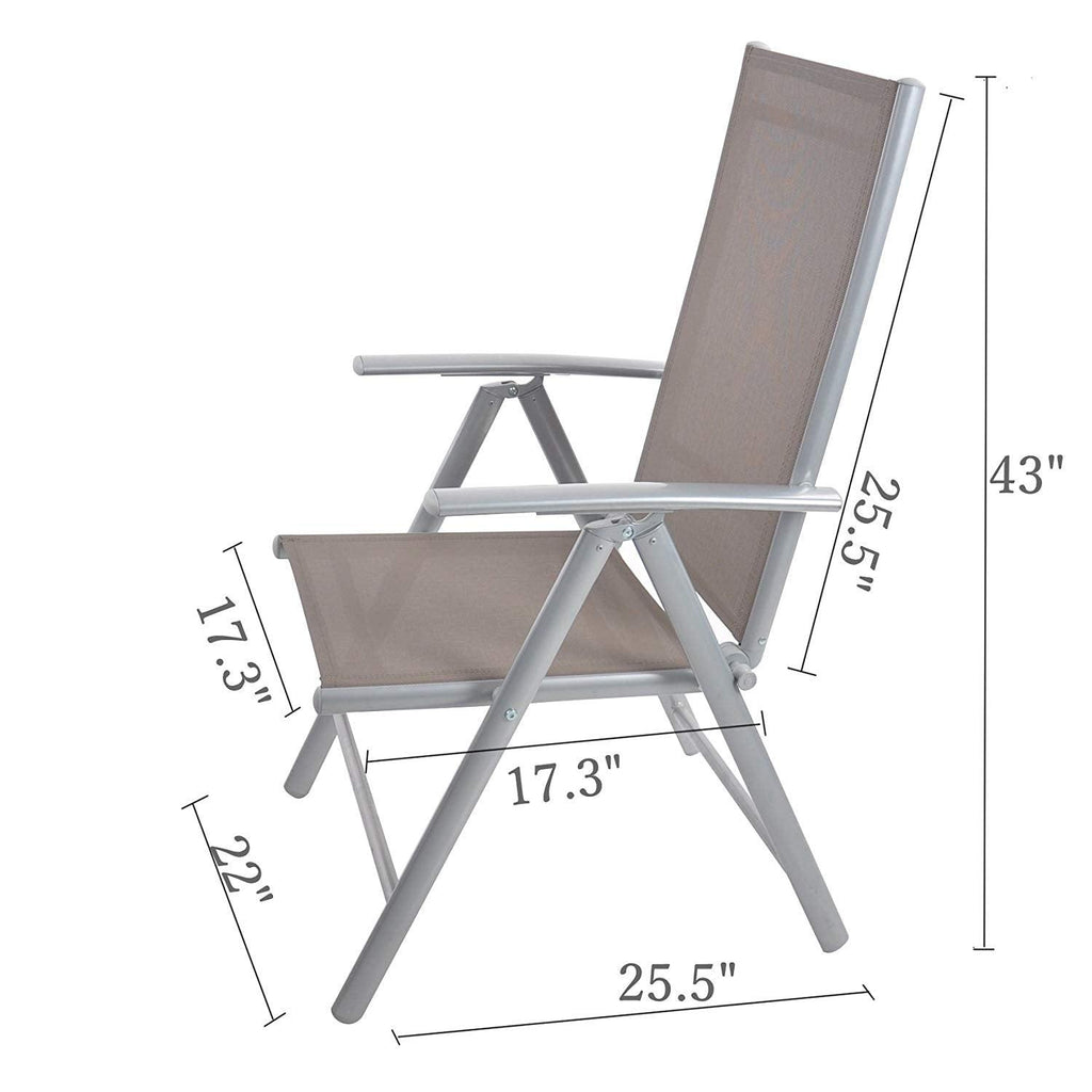 2Pcs Aluminum Adjustable Reclining Patio Folding Chairs – Bosonshop