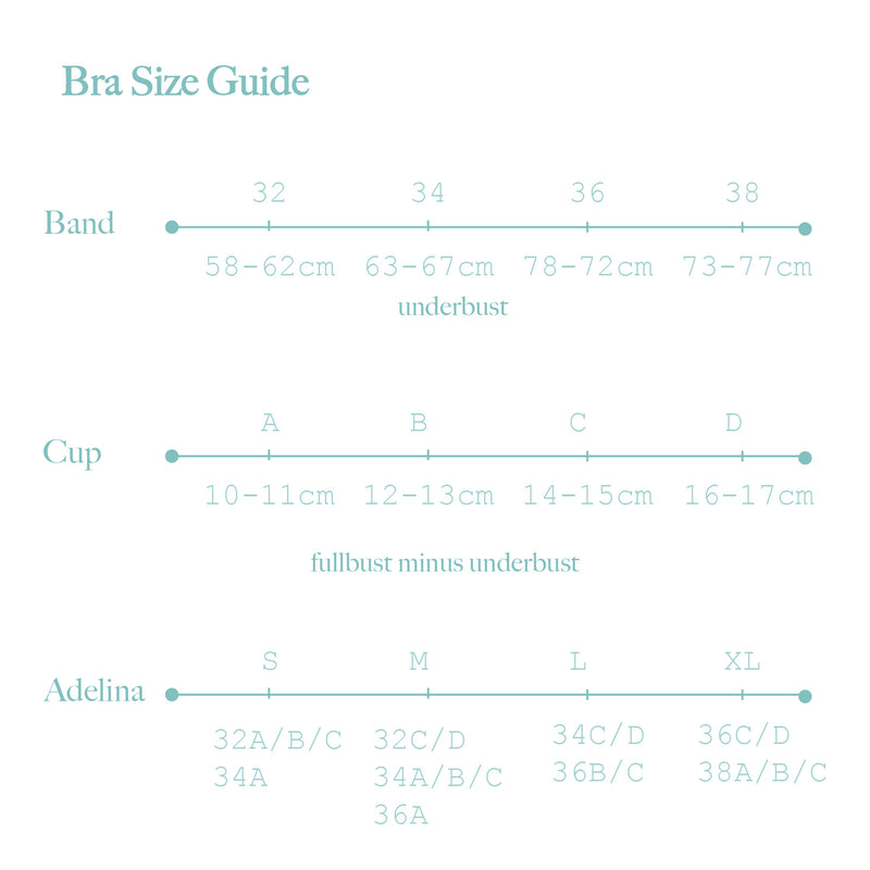 me ME & ME - Adelina Non-Wired Bra 2020 Sky Blue - Size Guide