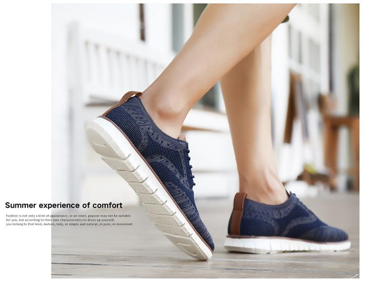 knitted breathable canvas brogues