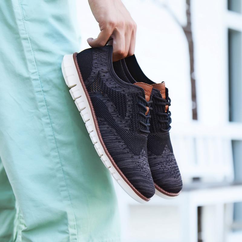KNITTED BREATHABLE CANVAS BROGUES 