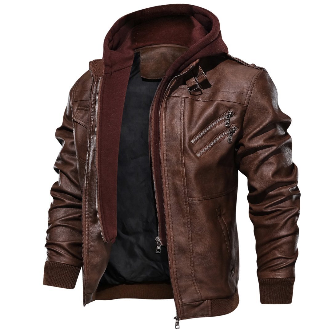 casual leather jacket mens