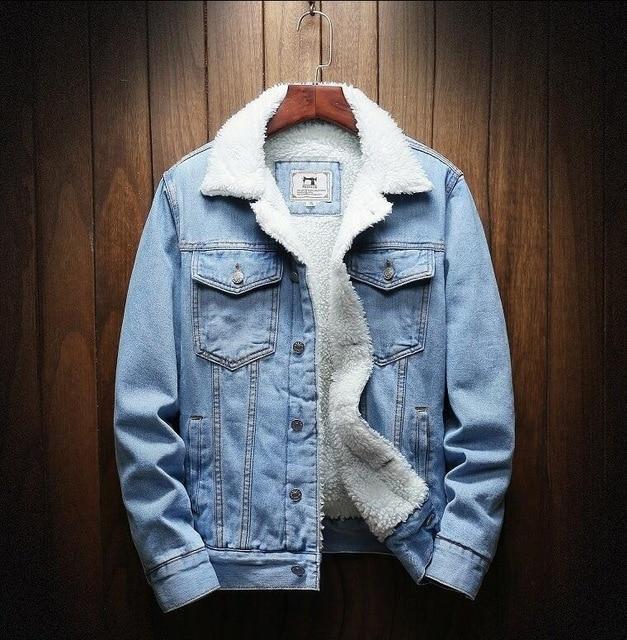 men's fur denim jacket