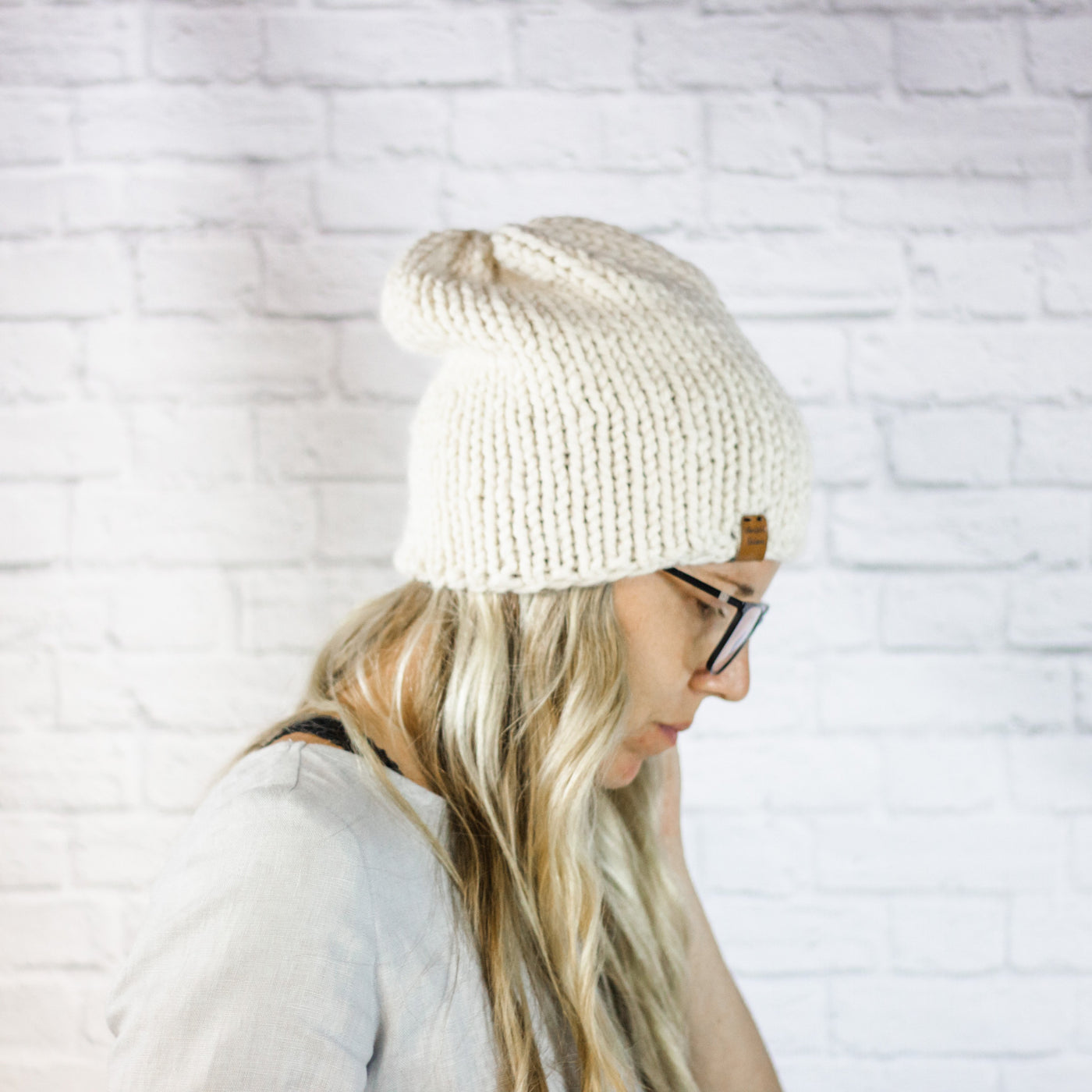 cream beanie hat