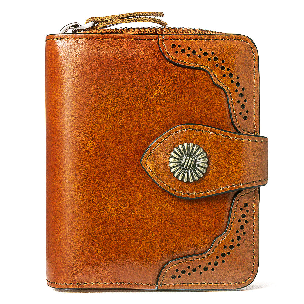 BOSTANTEN Leather Wallets for Women RFID Blocking Zipper Pocket Small ...