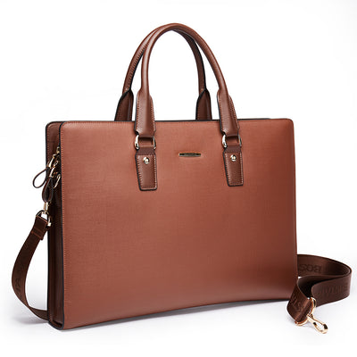 Laptop Leather Briefcase For Women For Work And Commuting — BOSTANTEN