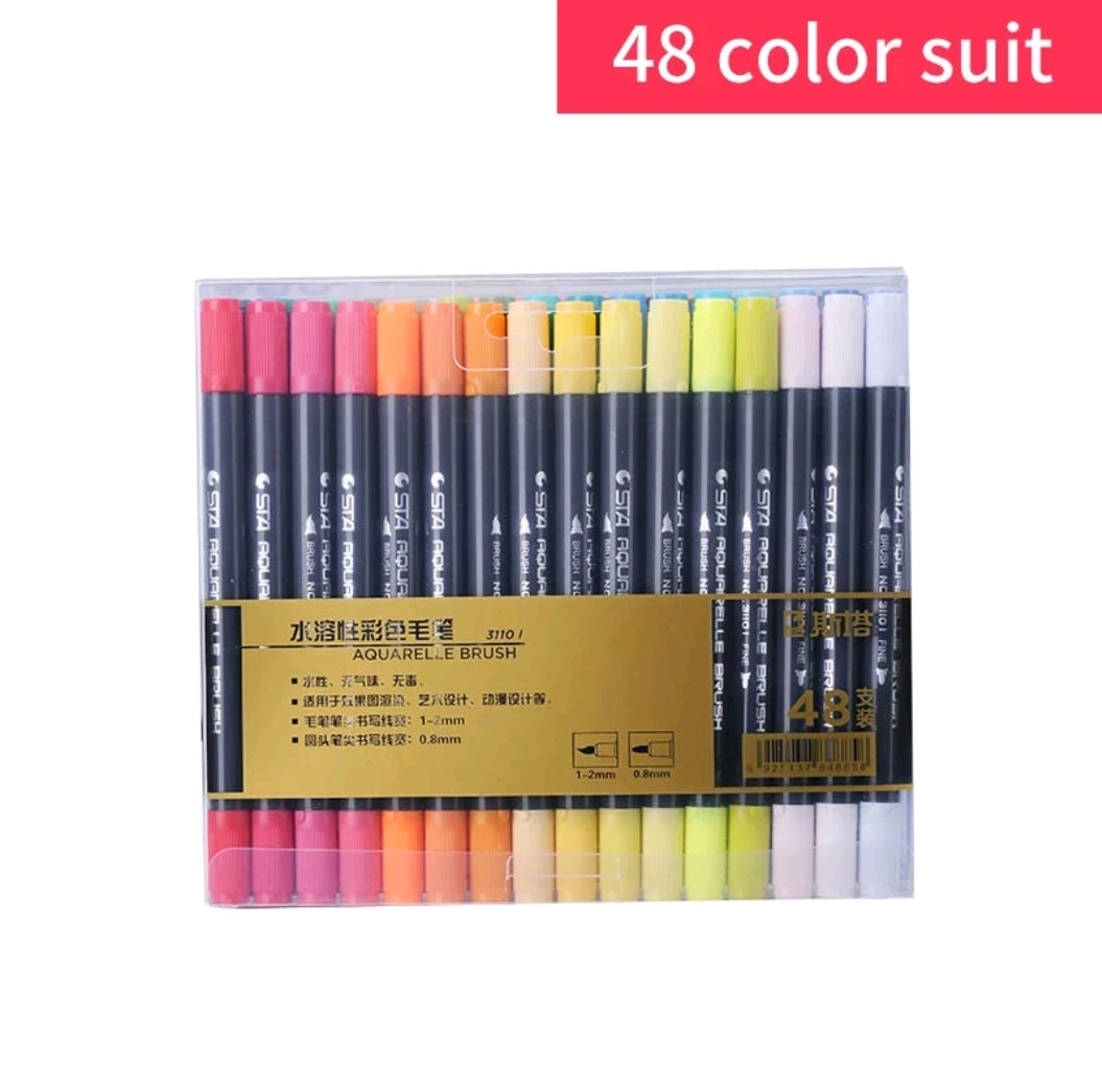STA Dual-Tip Brush Pens and Markers: Set of 12 till 80 colors – Otrio ...
