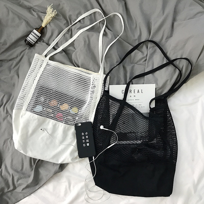 korean mesh tote bag