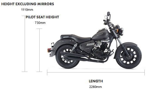 Keeway Superlight 125 LTD dimensions