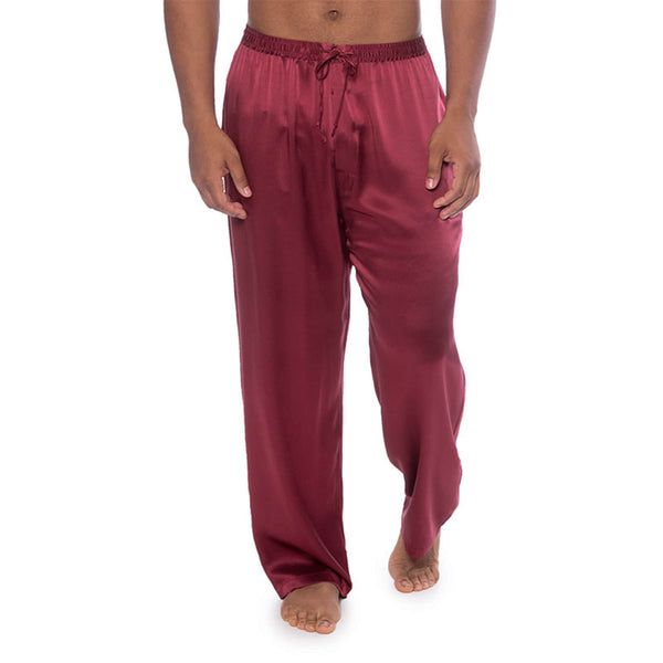 Mens Silk Pajama Pants Long Real Silk Pajamas Bottoms Sleep Bottoms Lo