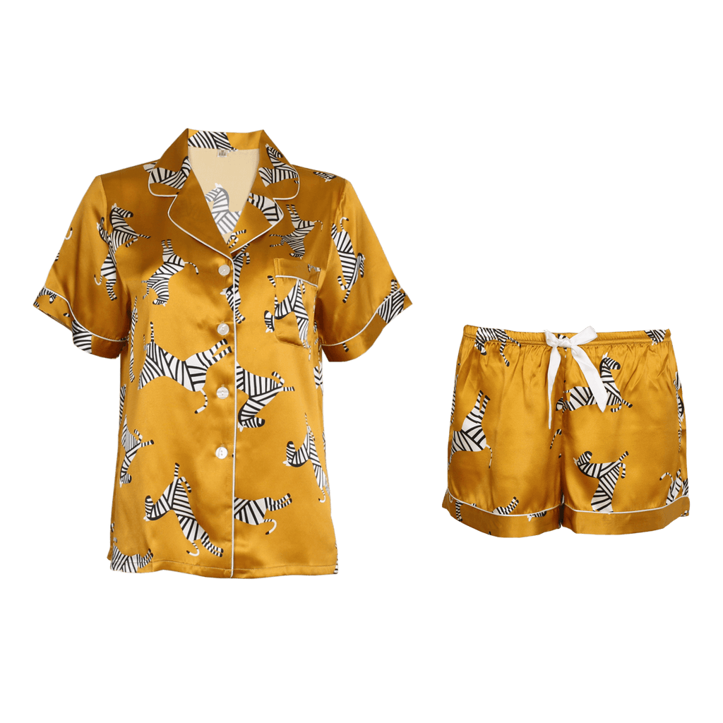19 Momme Short Flower print Silk Pajama Set – slipintosoft