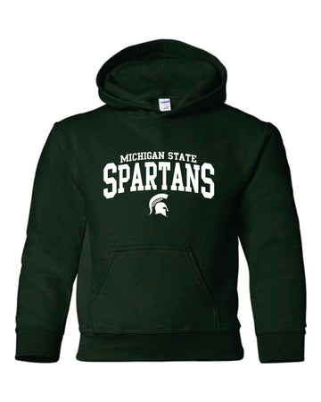 Michigan State University Spartans Hooded Sweatshirt with East Lansing  Design Hooded Sweatshirt