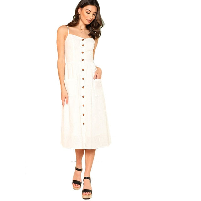 white fishtail maxi dress