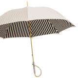 Parapluie ivoire intérieur rayé noir - paneva - pasotti