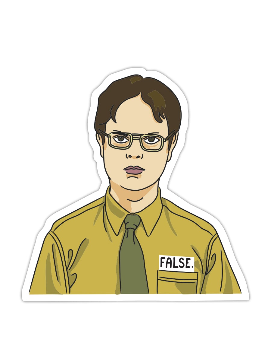 Dwight Schrute “False” Vinyl Sticker - Official The Office Merchandise –  Papersalt