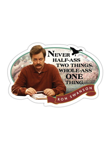 Ron Swanson Fishing Relaxes Me Bumper Sticker - Parks and Rec