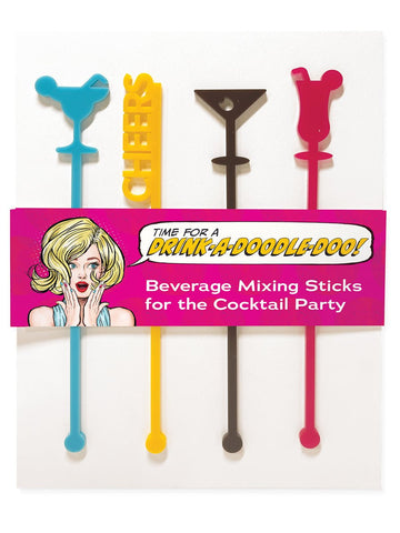 Funny Retro Birthday Party Drink Stirrers