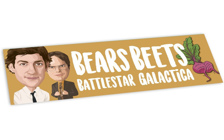 "Bears, Beets, Battlestar Galactica" Bumper Sticker - Official The Office Merchandise