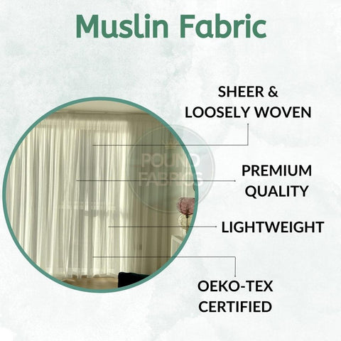 Plain Muslin Fabric - Pound Fabrics