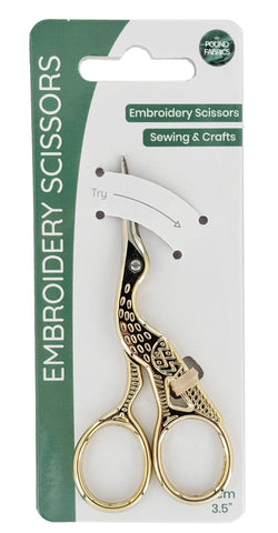 Embroidery Stork Scissors - 9cm/3.5in - Pound Fabrics