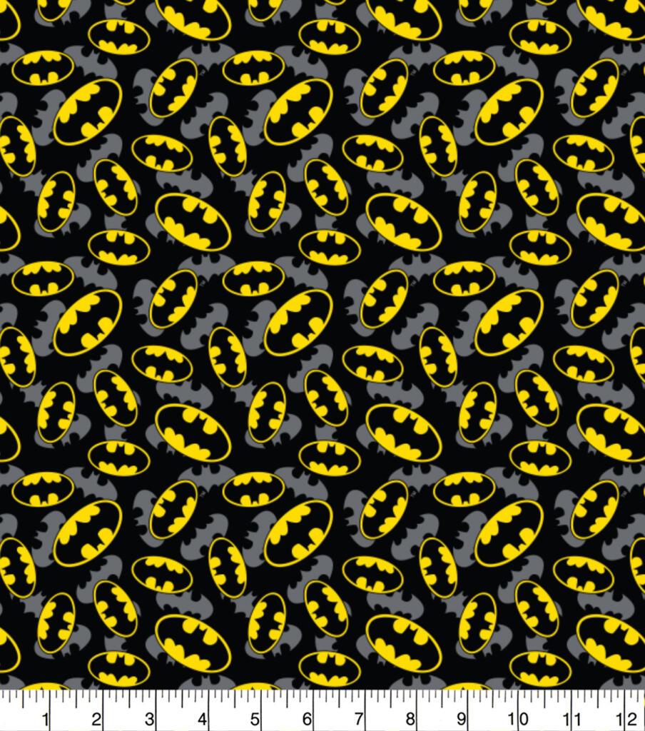 Overlapped Batman Logos Cotton Fabric – Pound Fabrics