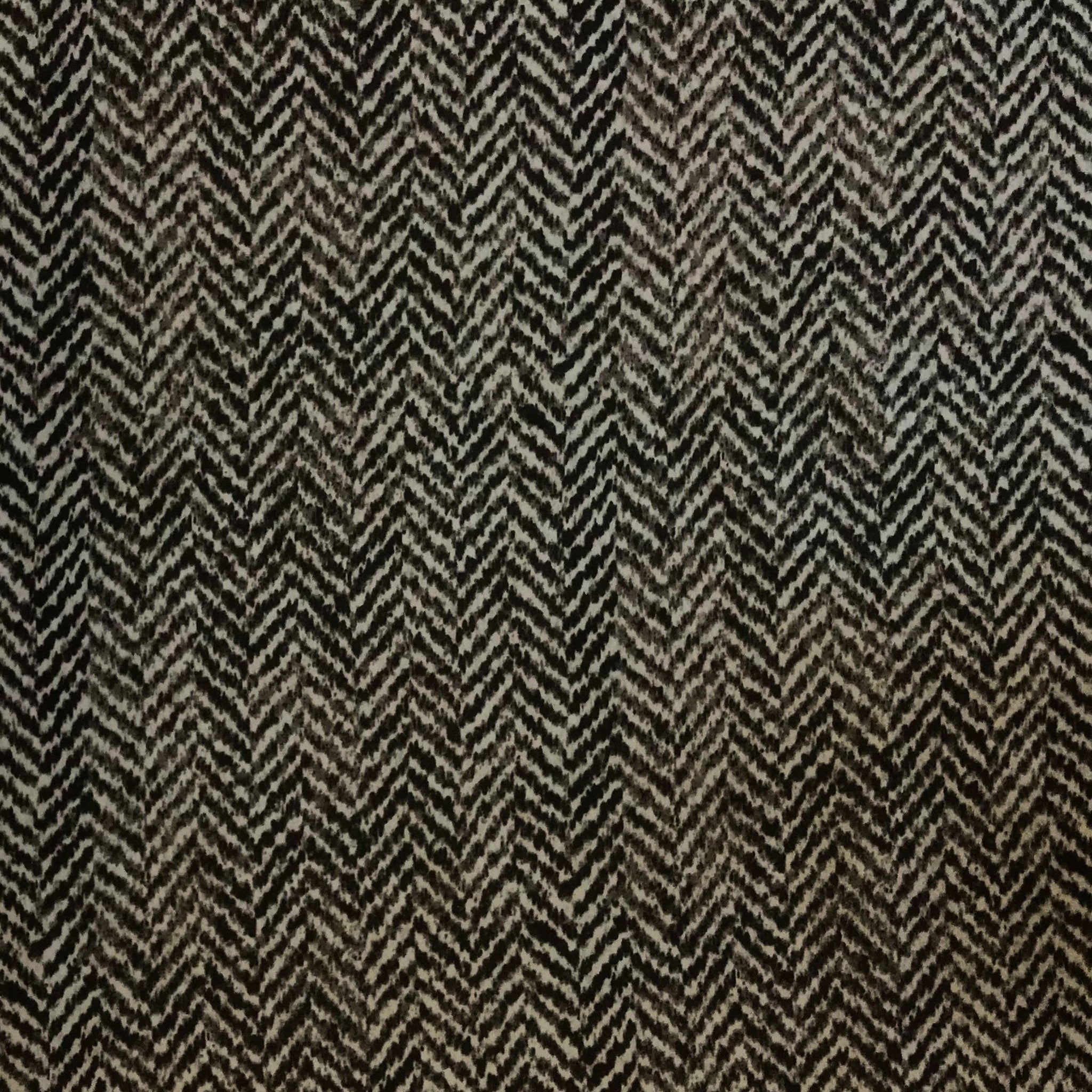 Grey Zig  Zag  Chiffon Fabric  Pound Fabrics