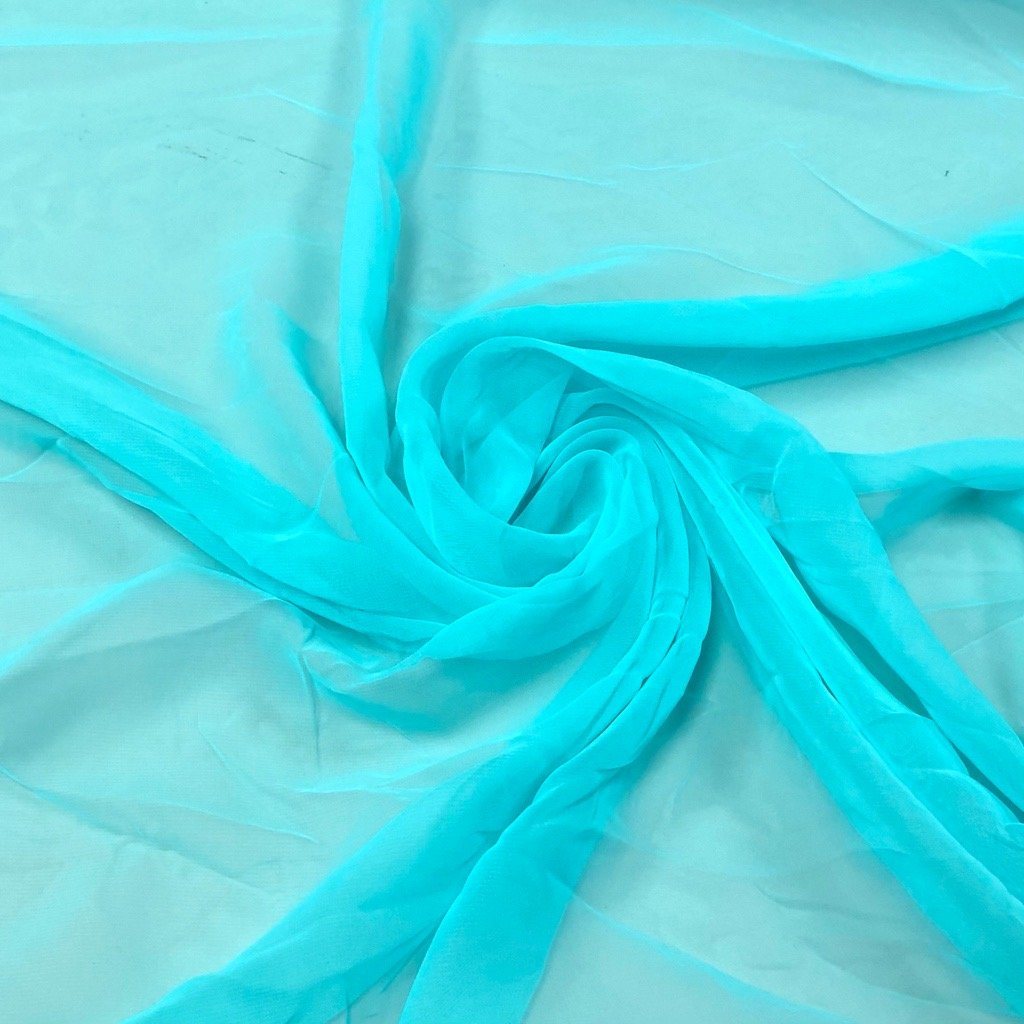 Turquoise Chiffon Fabric | Pound Fabrics
