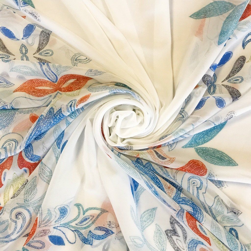 Paisley Sketch Chiffon Fabric – Pound Fabrics