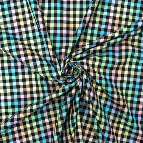 Multicoloured PolyViscose Tartan Fabric - Pound Fabrics