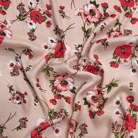 Floral Satin Fabric -  Canada