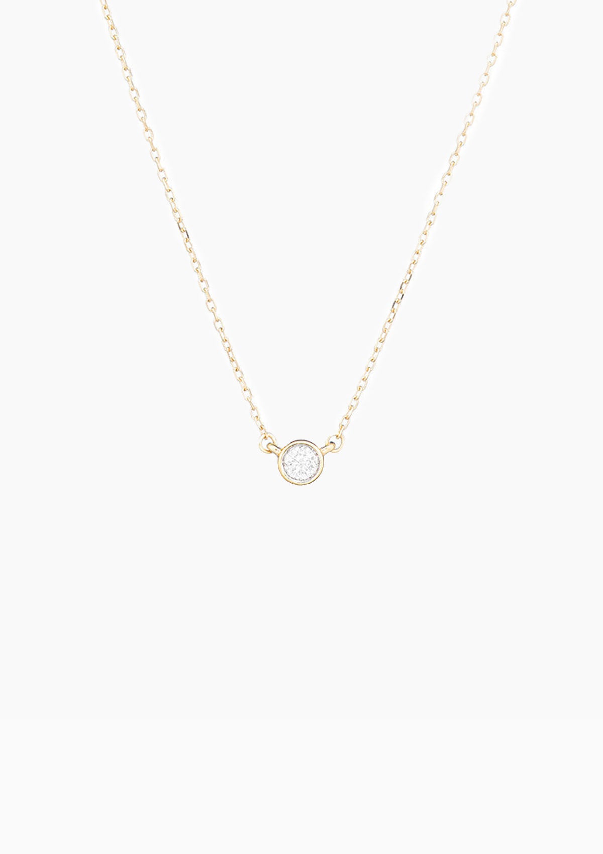 Single Diamond Necklace | Yellow Gold – DIANI