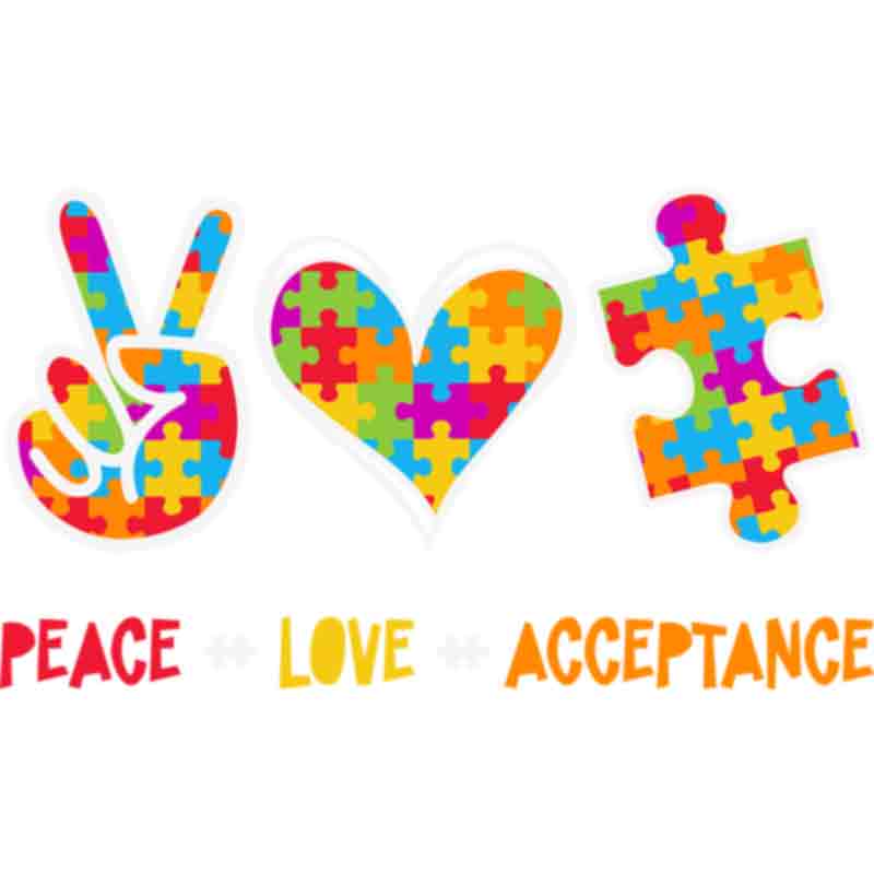 Image of Peace Love Autism Acceptance (DTF Transfer)